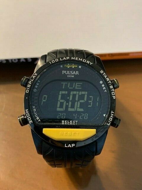 PULSAR ソーラー時計 N MINT] SEIKO PULSAR VK63-X001 Chronograph 100m Quartz Men's