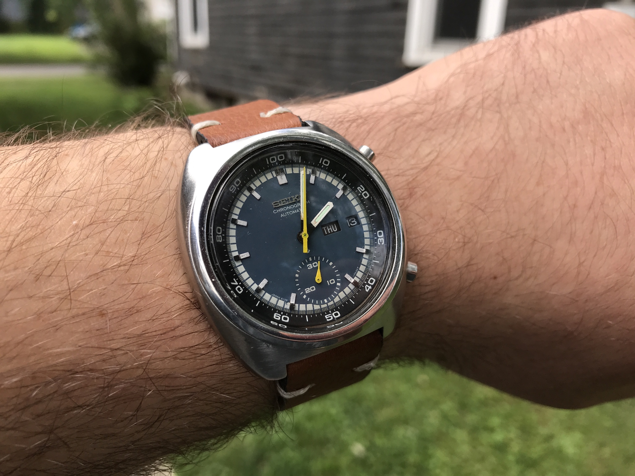 WTS] Beautiful 1974 Seiko 6139-7002 Chronograph w/ Leather strap + 