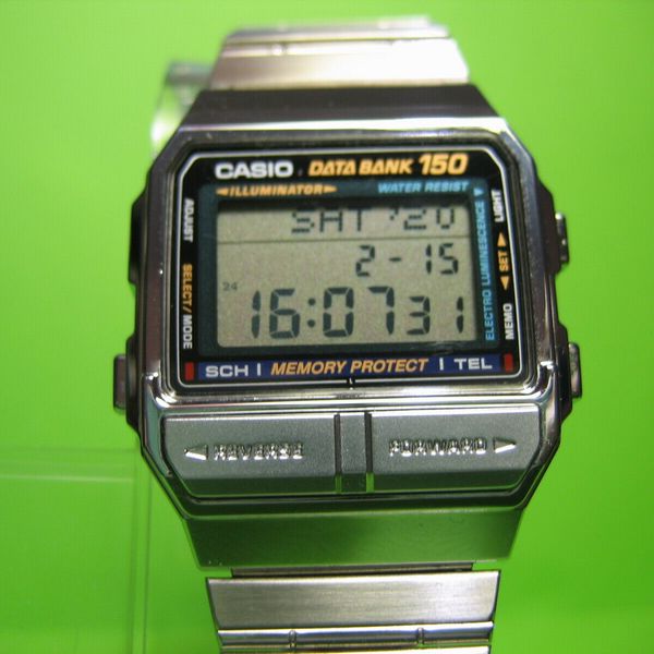 casio カシオ DATA BANK TELEMEMO150 DB-1500 Casio Digital DB-1500 Data Bank 150 Module 1479 Rare Grey DB