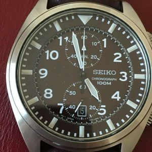 Seiko 7T94 OBLO Military Pilot Style Chronograph Watch + Seiko Calf Strap  Runs | WatchCharts