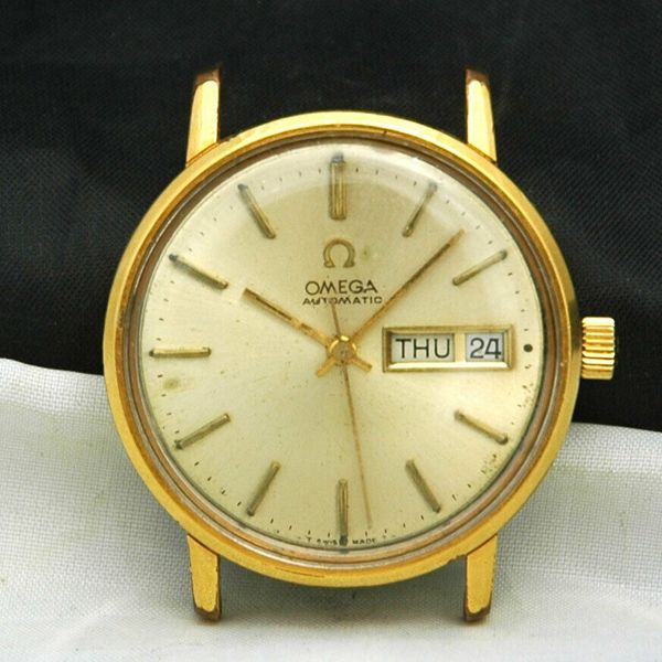 OMEGA Automatic Day Date Mens GOLD Watch 166 0209 17 Jewels 1020 VTG