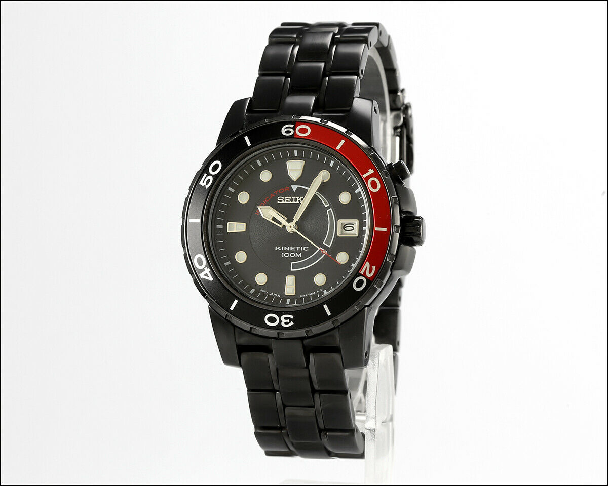 Men's SEIKO KINETIC Black Ion Plated Watch SKA389 - Nice One - 5M62 |  WatchCharts