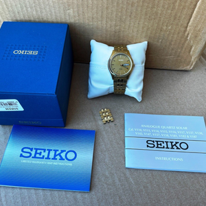 SEIKO Men's Stainless Gold Tone Solar Watch SNE036 | WatchCharts