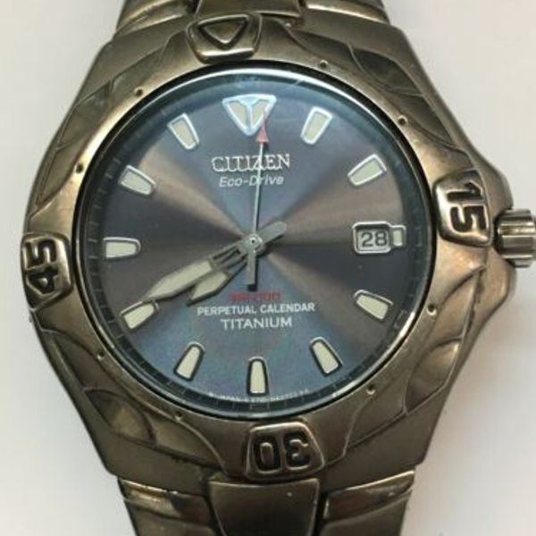 Cadran De Montre Citizen Eco-Drive Calendrier Perpétuel - Réf. E710-H42429 KA, Pièce Bleue, New Old Stock