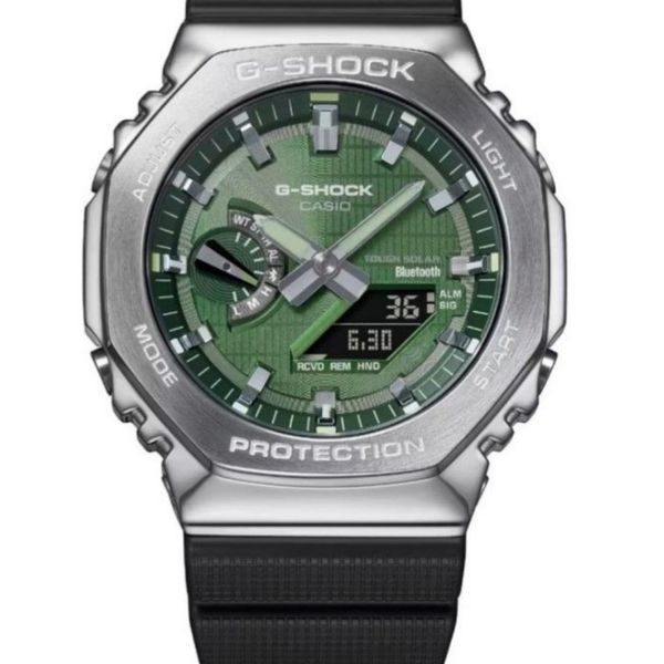 Casio G SHOCK GBM 2100A 1A3JF Green Dial Metal Bezel Urethane Band ...