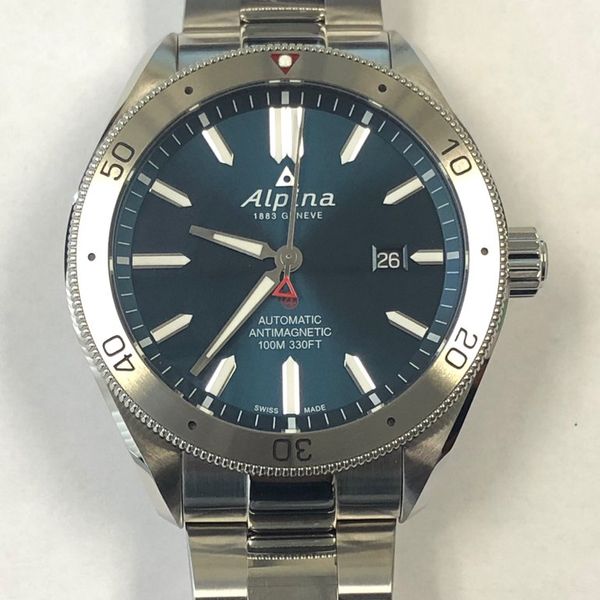 FS LNIB Alpina Alpiner 4 Automatic Glacier Blue dial on bracelet ref ...