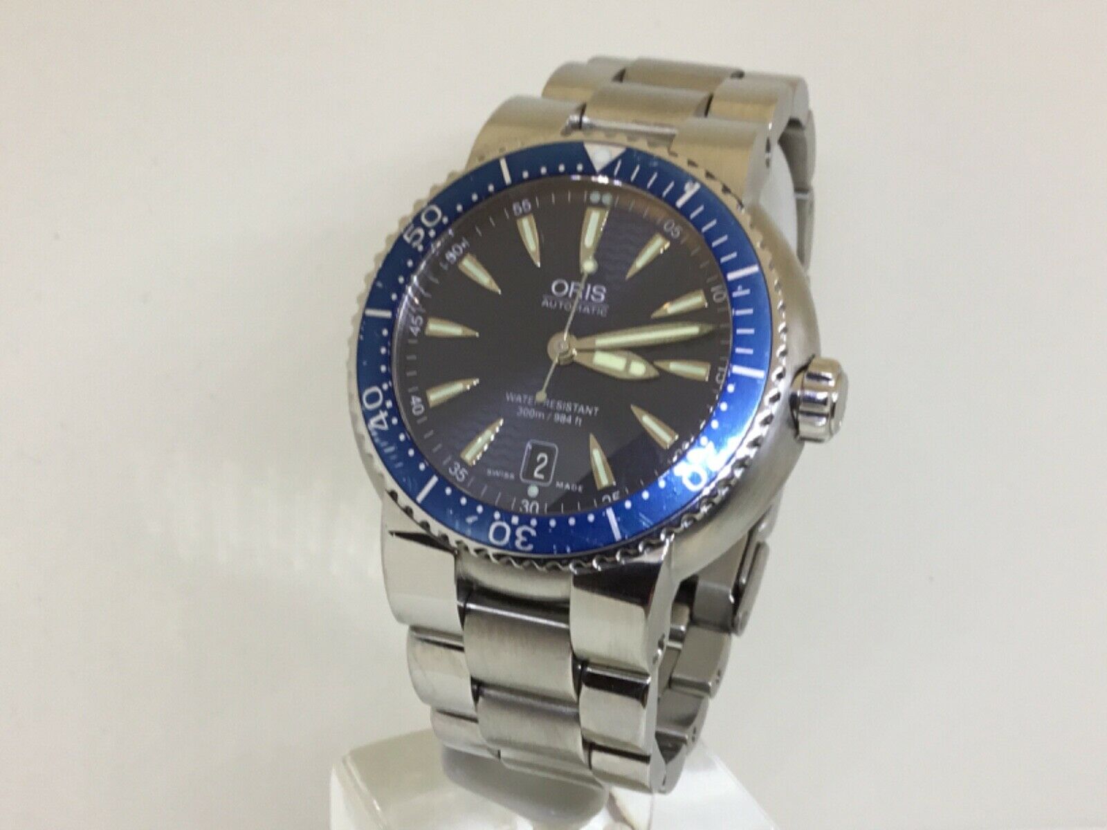 ORIS AQUIS TT1 300M DATE DIVER BLUE DIAL SWISS AUTOMATIC 7533P