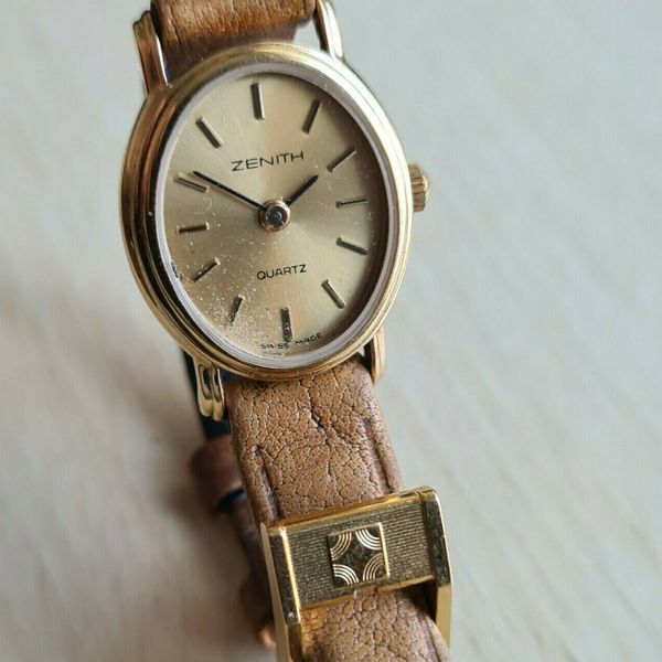 Vintage Zenith gold pl. ladies watch,6 J.Zenith 57.8 quartz,Zenith band
