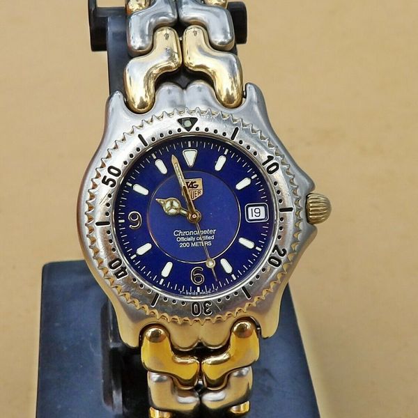 TAG HEUER WG5121-PO ジャンク TAG HEUER SEL LINK CHRONOMETER WG5121-PO BLUE DIAL TWO-TONE