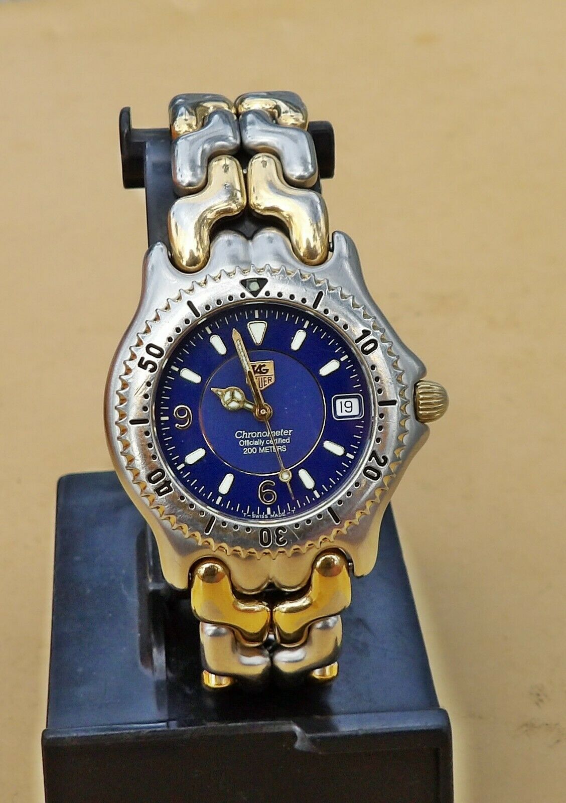 安い大人気TAG HEUER WG5121-P0シルバーu0026ゴールドコンビ 文字盤ブルー 時計