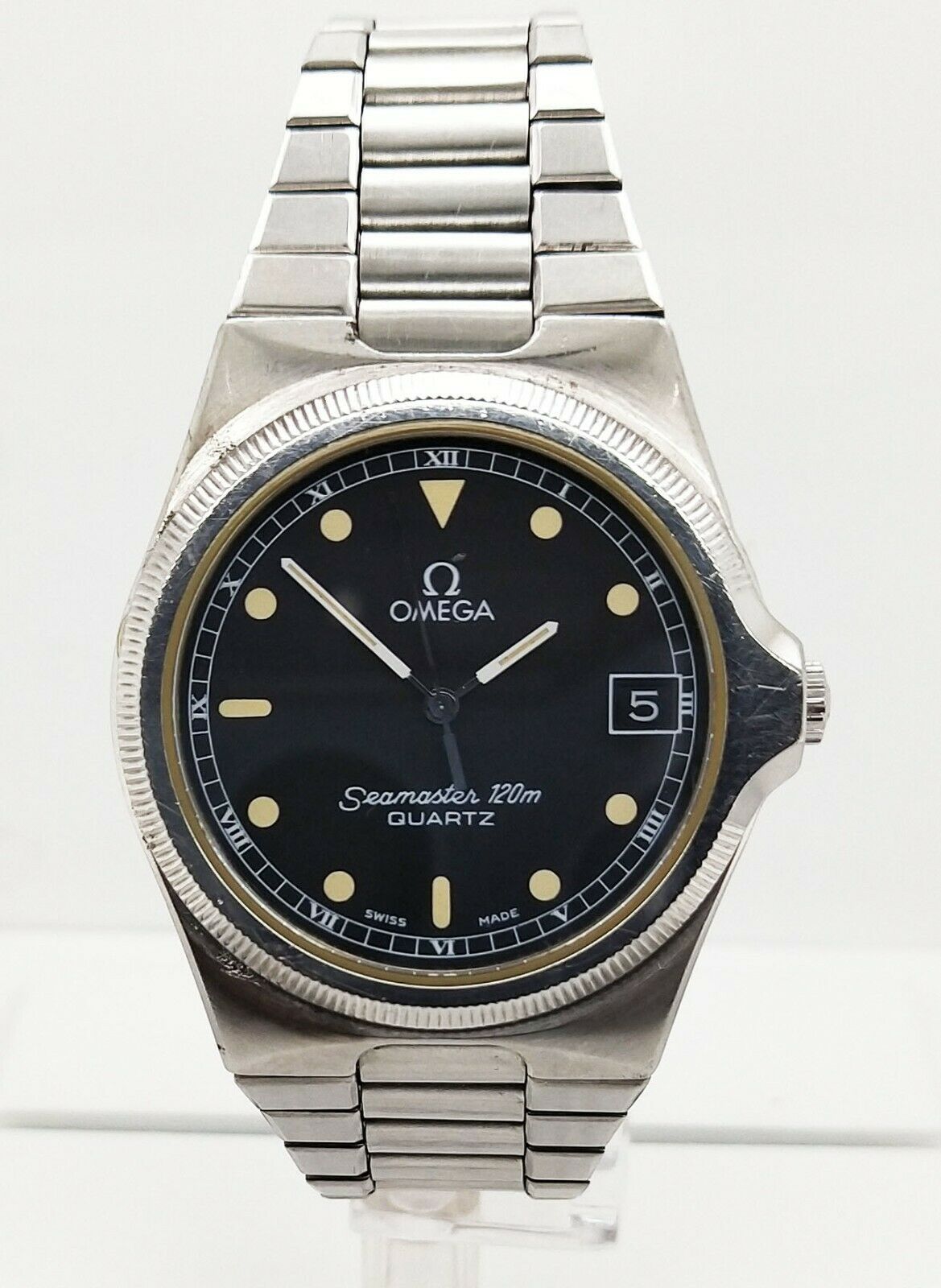 Omega Men's Seamaster Quartz 120m Steel Watch on bracelet 196.0209