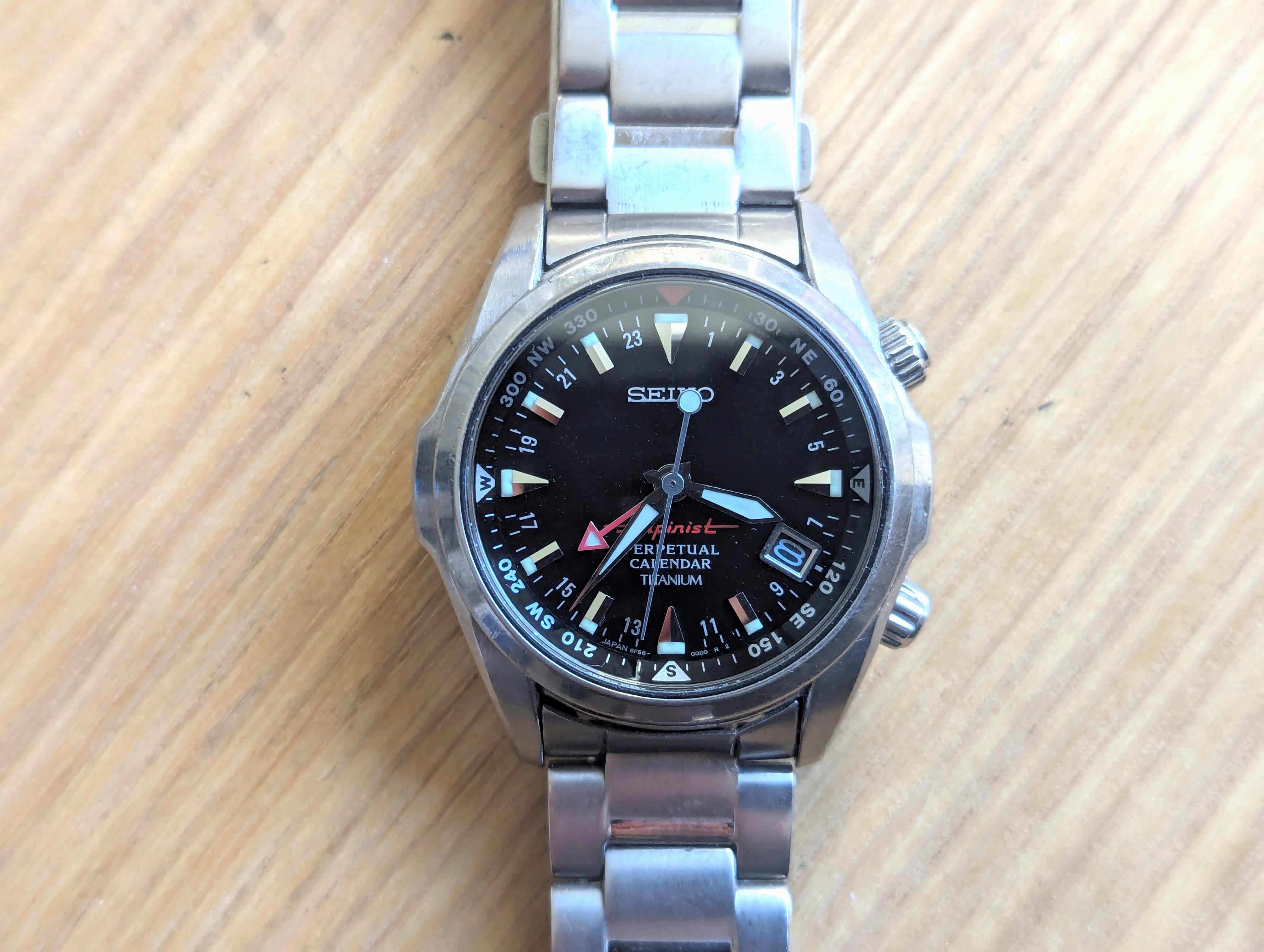 WTS Seiko SBCJ019 Titanium GMT Alpinist 8F56 Perpetual Calendar (two WTS Seiko SBCJ019 Titanium GMT Alpinist 8F56 Perpetual Calendar (two