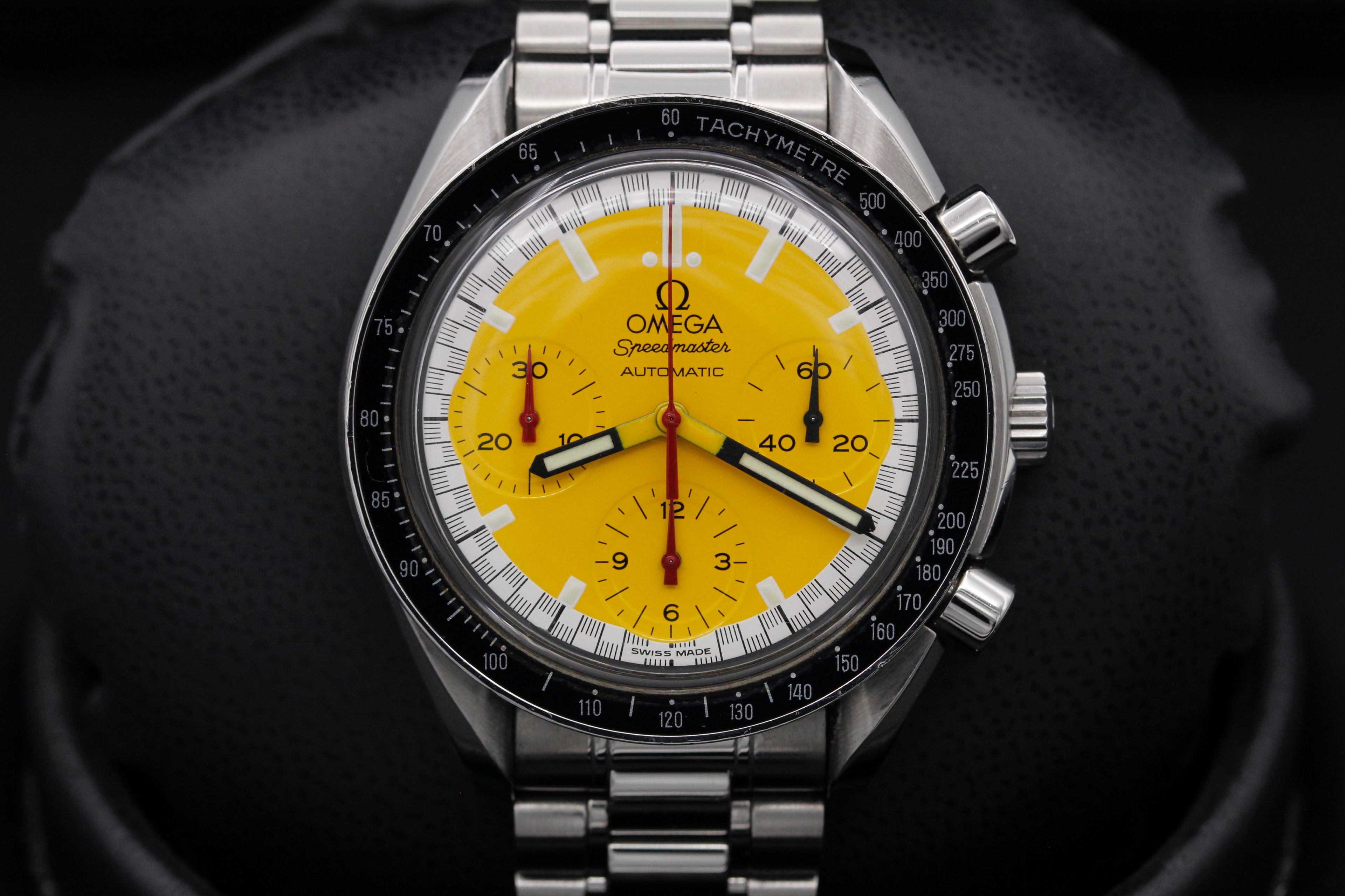 omega speedmaster schumacher yellow