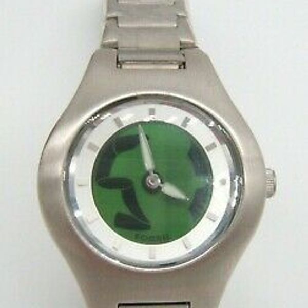 FOSSIL BIG TIC WRIST WATCH JR-7949 GREEN DIAL NEVER WORN FOSSIL BIG TIC WRIST WATCH JR-7949 GREEN DIAL NEVER WORN