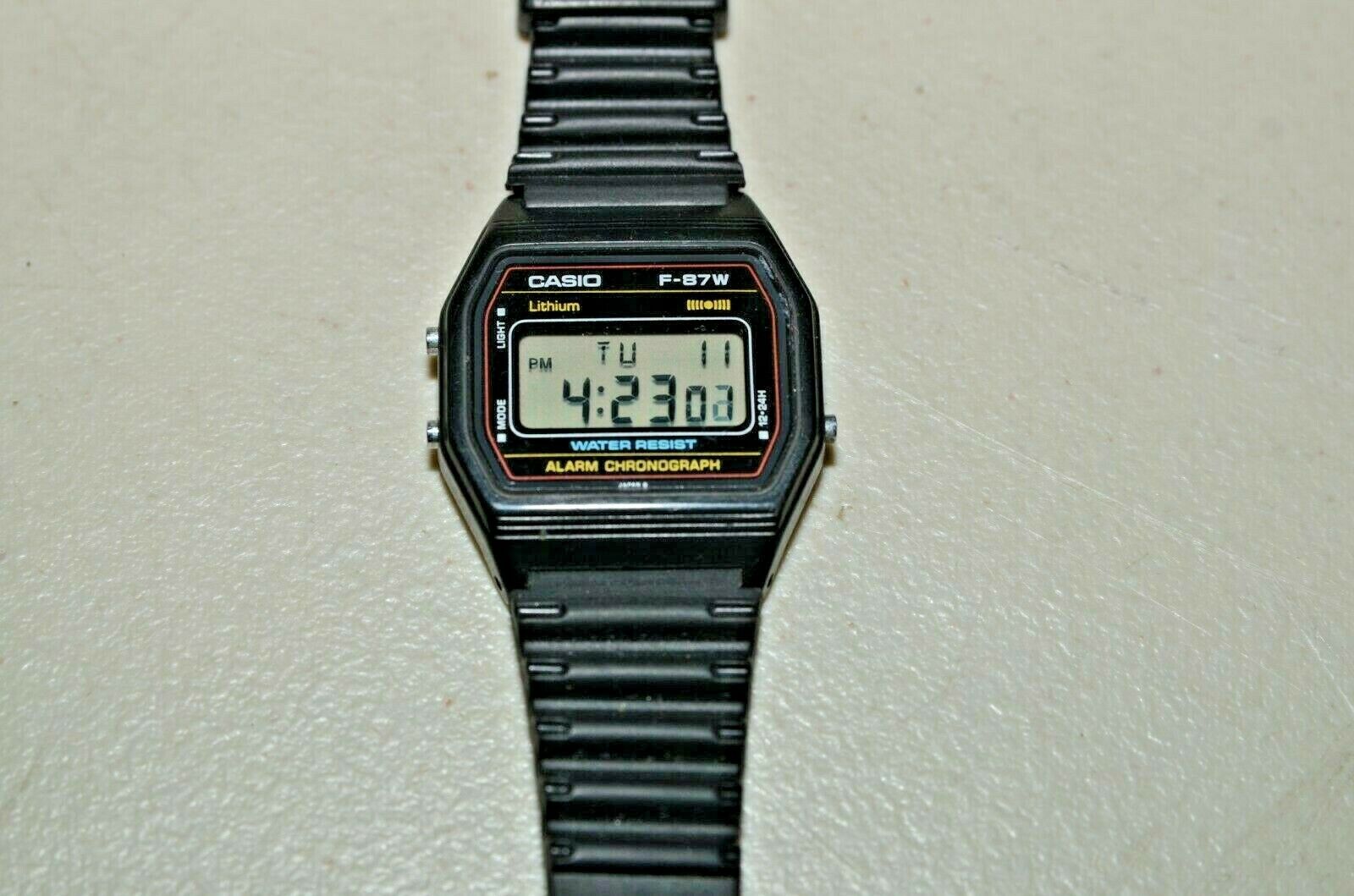 Vintage Casio F-87W Digital Watch Module 415. Made in Japan