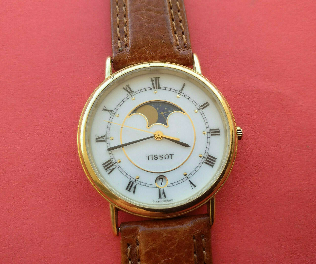 Vintage TISSOT C280 Moonphase Men s 7j Wristwatch eta 955.419