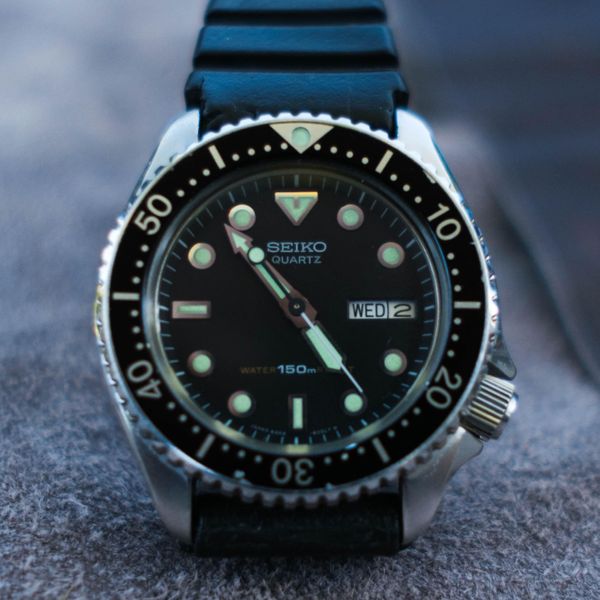 EXC+5] SEIKO 6458-6000 Black Dial 150m Diver Quartz Mens