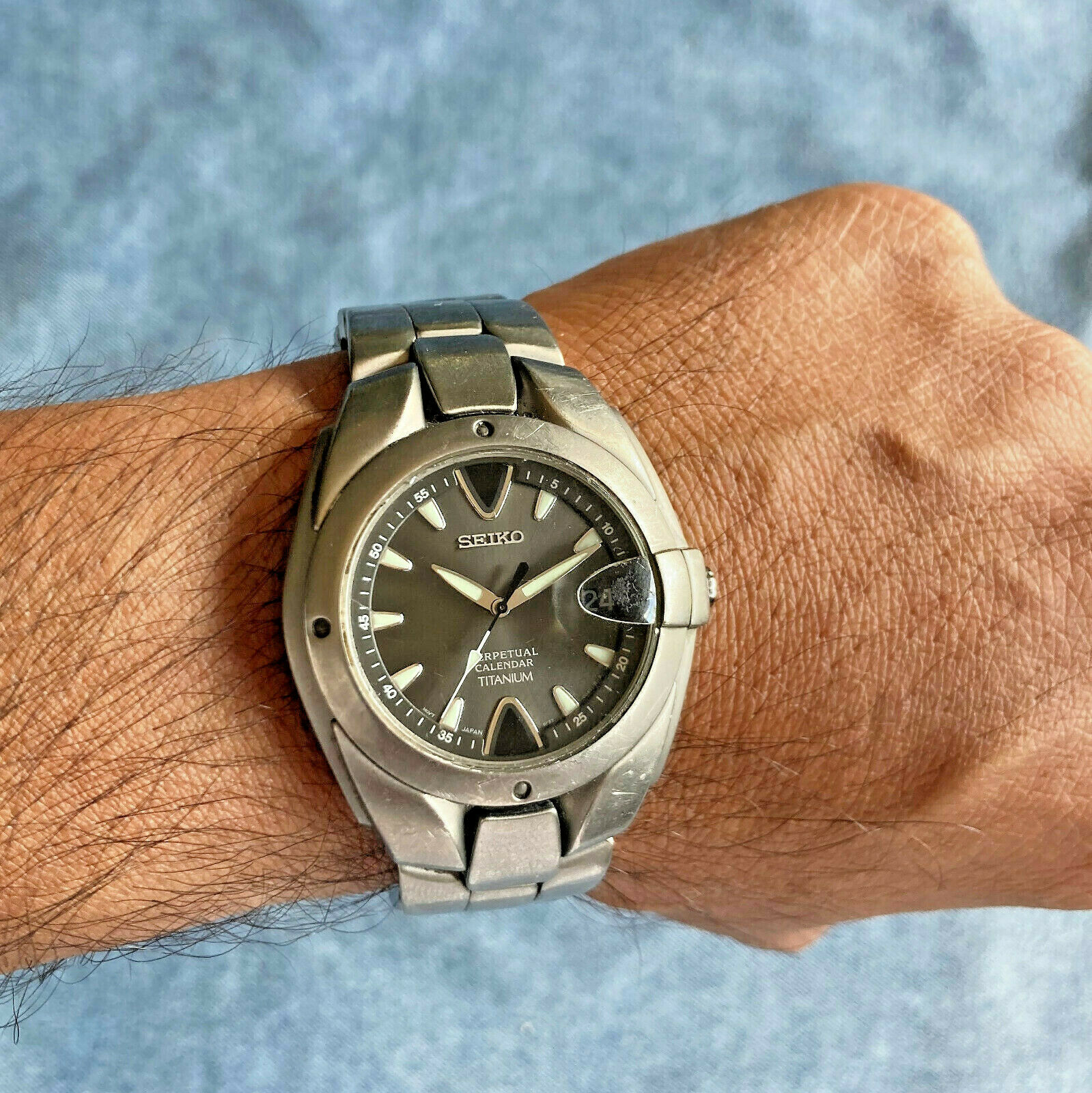 Rare Seiko SBQK001 8F32-0049 Perpetual Calendar Titanium Wristwatch, New  Battery | WatchCharts