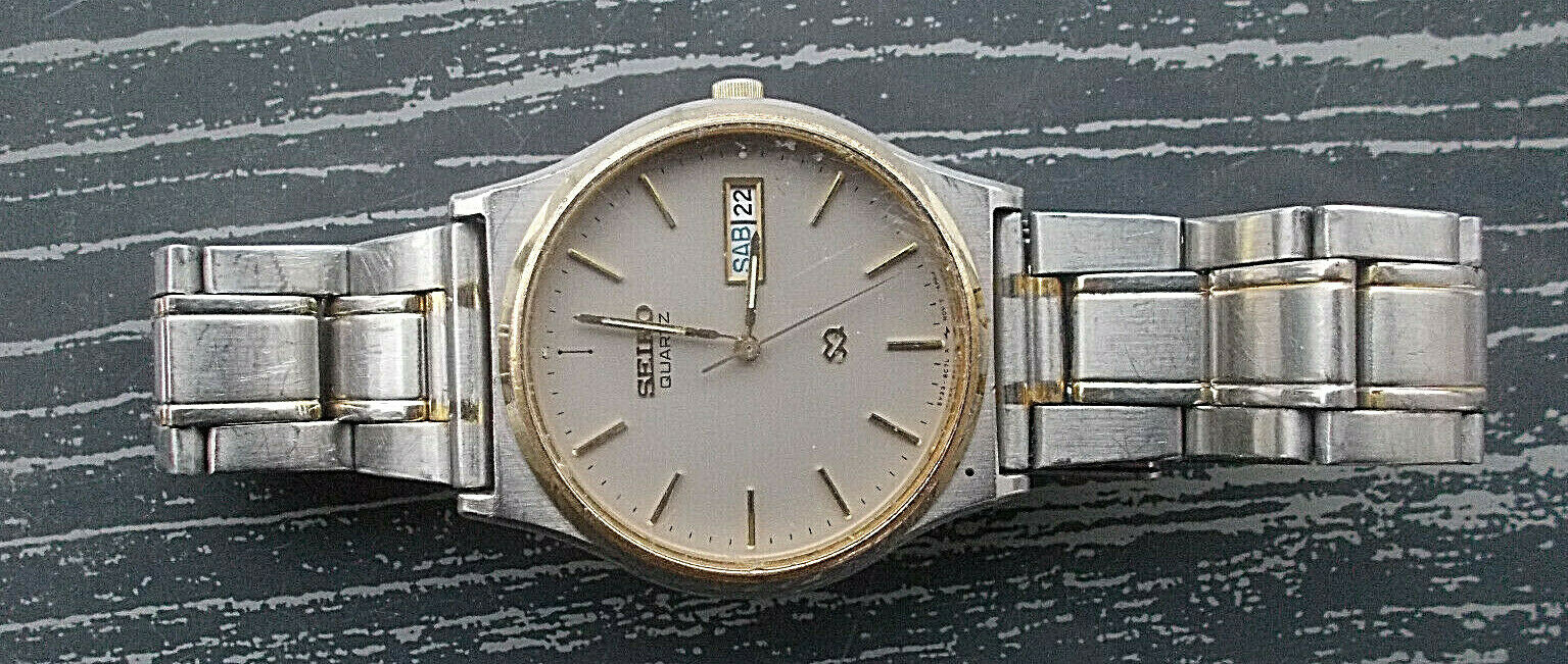 Armbanduhr Elegant SEIKO 5Y23 8A70 A4 Silber Zifferblatt TAG