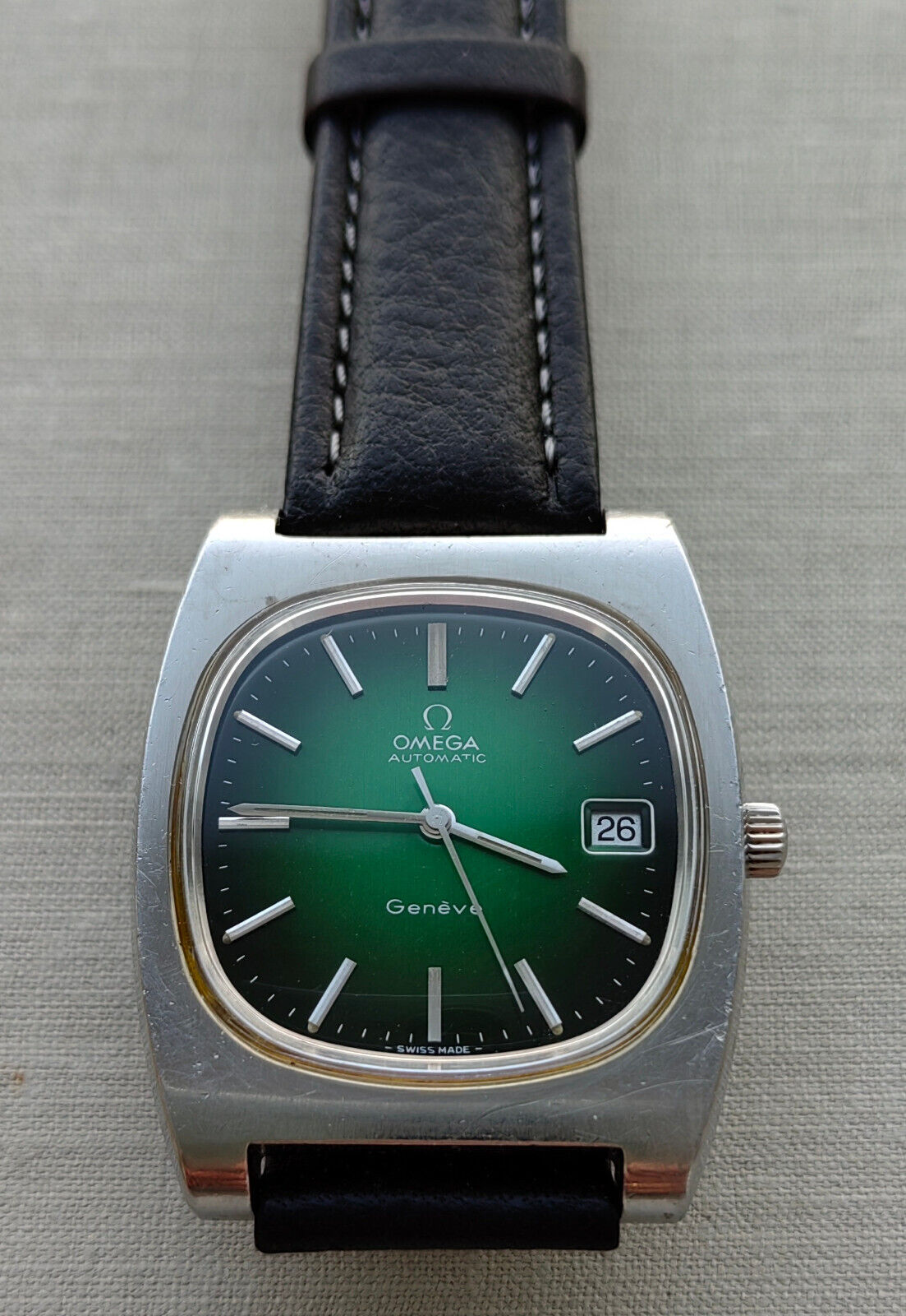 Omega Geneve Ref.: 166.0190 cal. 1012, Green dial Tank TV 166,0190