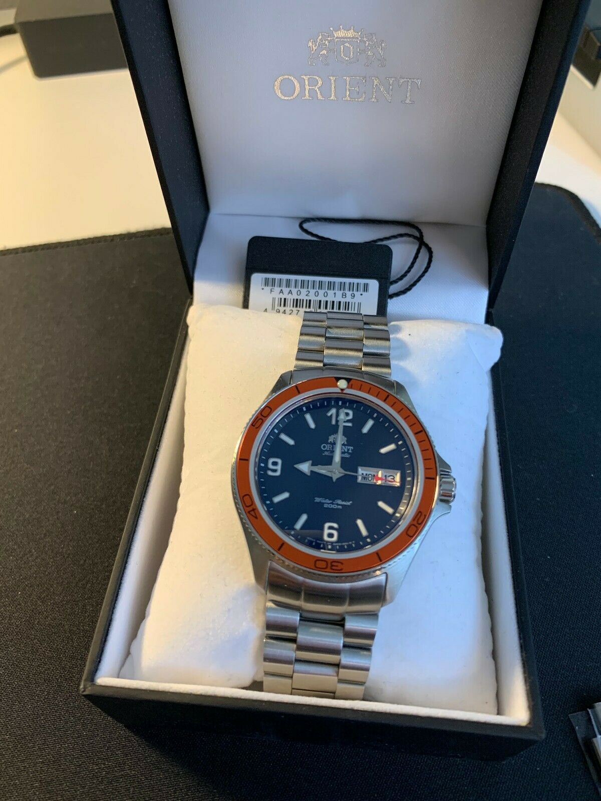 Orient Mako II Omega Orange Planet Ocean Custom Domed Sapphire