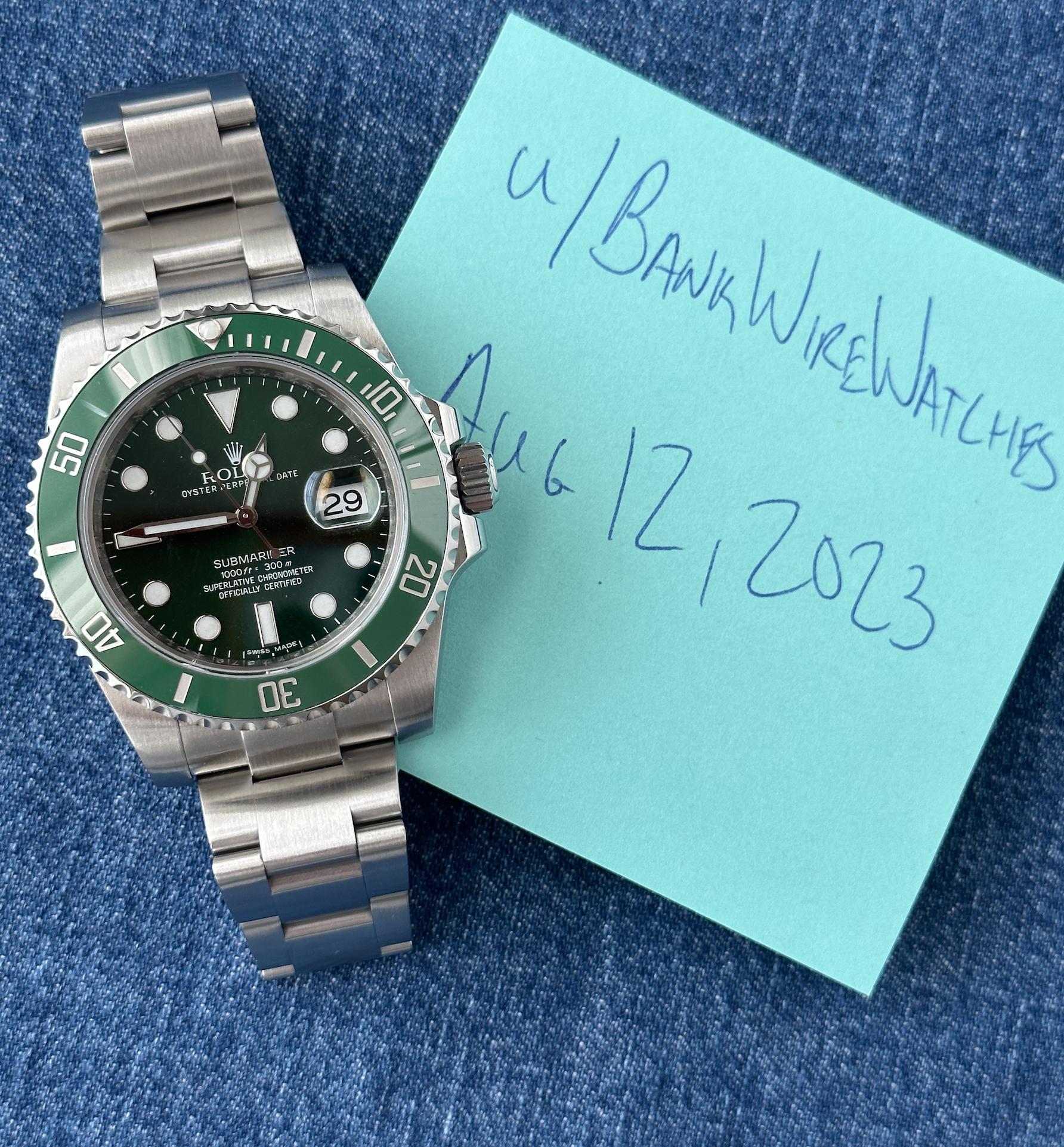 WTS] Rolex Submariner 116610LV HULK - Box, Papers, Books, full