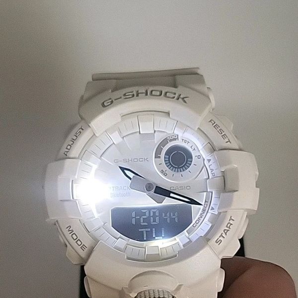 Casio G Shock Fitness/Step Tracker Watch GBA-800 White, Fresh Battery ...