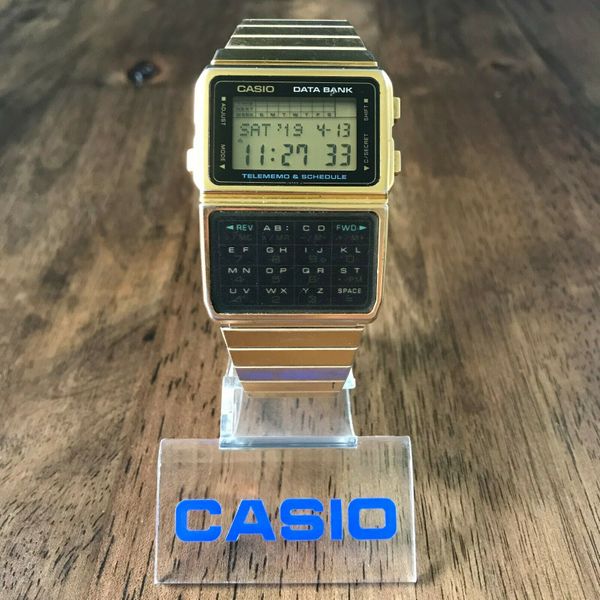 Vintage 19 Casio Dbc 610 Data Bank Digital Calculator Watch Gold Tone Mod 676 Watchcharts