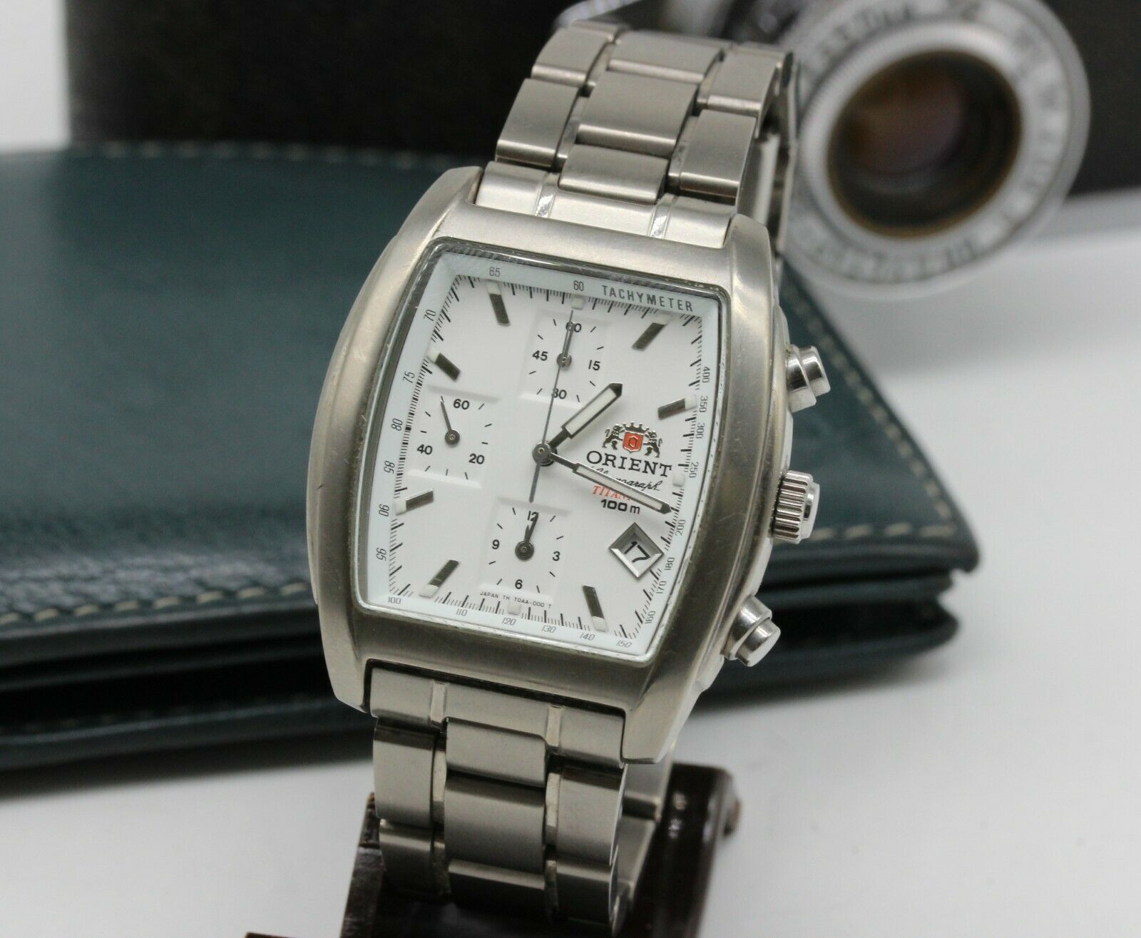 Orient Titanium Tachymeter Quartz Chronograph Watch 100m Retro