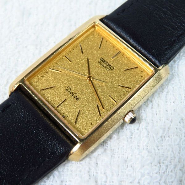 SEIKO DOLCE セイコー ドルチェ スクエア 9521-5090 腕時計 SEIKO DOLCE Square 9521-5090 Quartz Watch Gold Black Strap