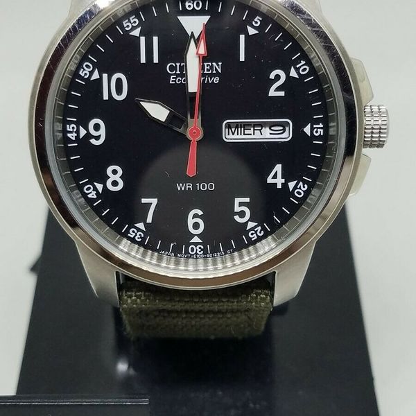 Citizen EcoDrive men’s watch E101S006597 Green Strap WatchCharts