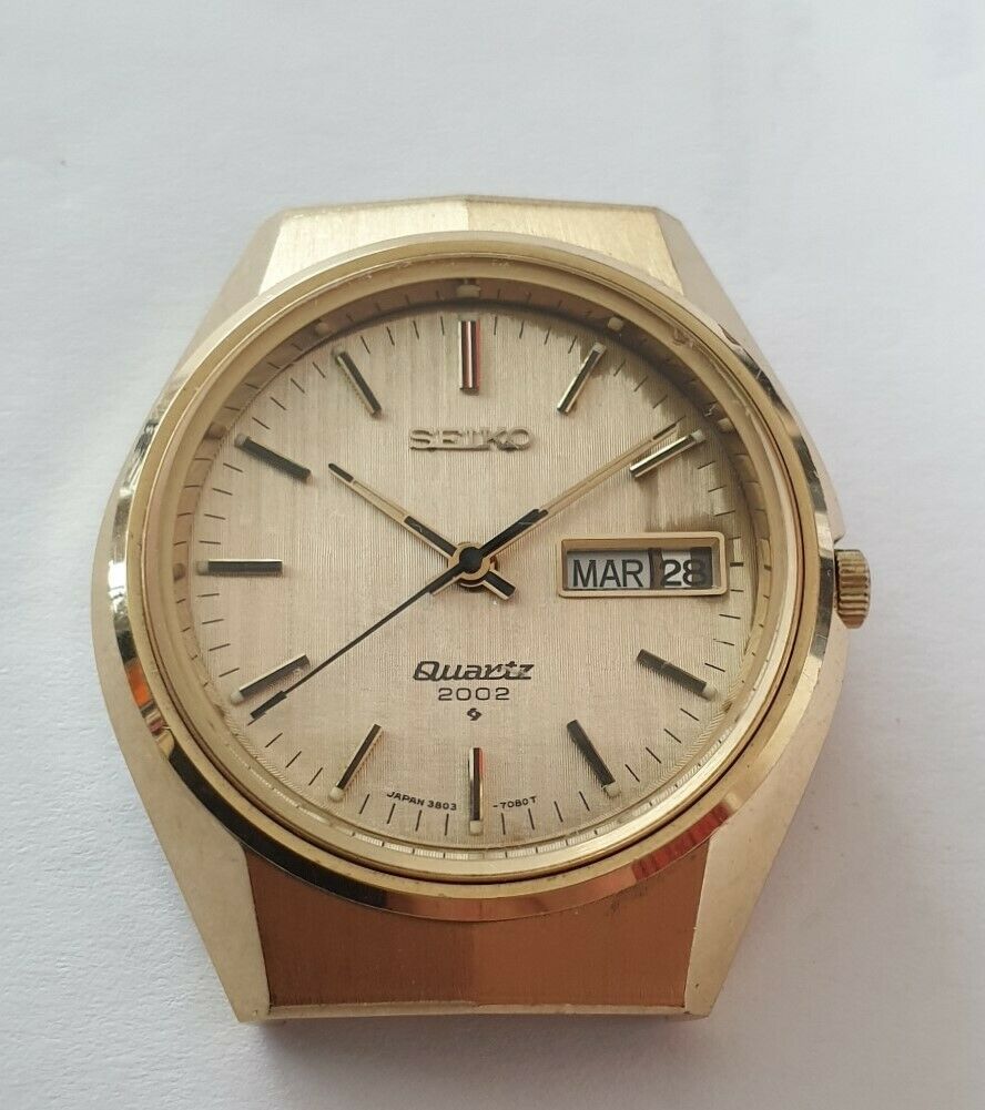 V*カ様 希少 SEIKO QUARTZ 2002 3803-7050 デイデイ SEIKO 3803-7050 Quartz model 2002 for parts/repair #144