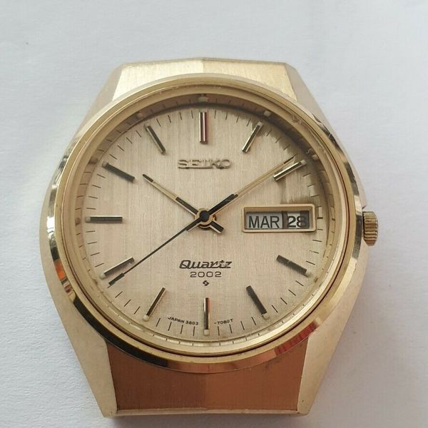 V*カ様 希少 SEIKO QUARTZ 2002 3803-7050 デイデイ SEIKO 3803-7050 Quartz model 2002 for parts/repair #144