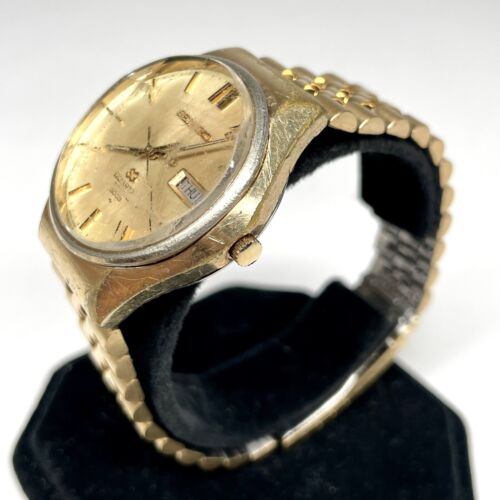 Vintage Seiko SQ 3003 Watch Gold Tone Faceted Crystal 0843-8038