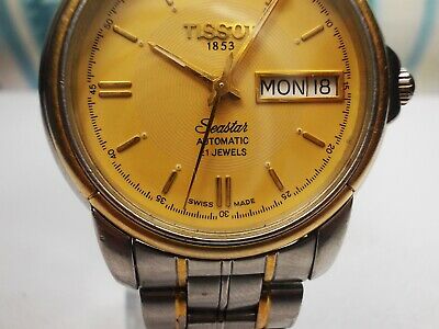 TISSOT 1863 SEASTAR DAY DATE 2 TONE AUTOMATIC MEN S WATCH