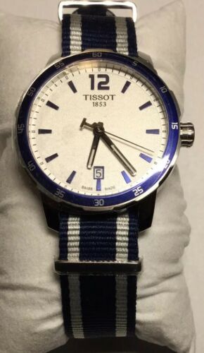 Tissot Quickster Blue White Nylon Strap Swiss Quartz Watch