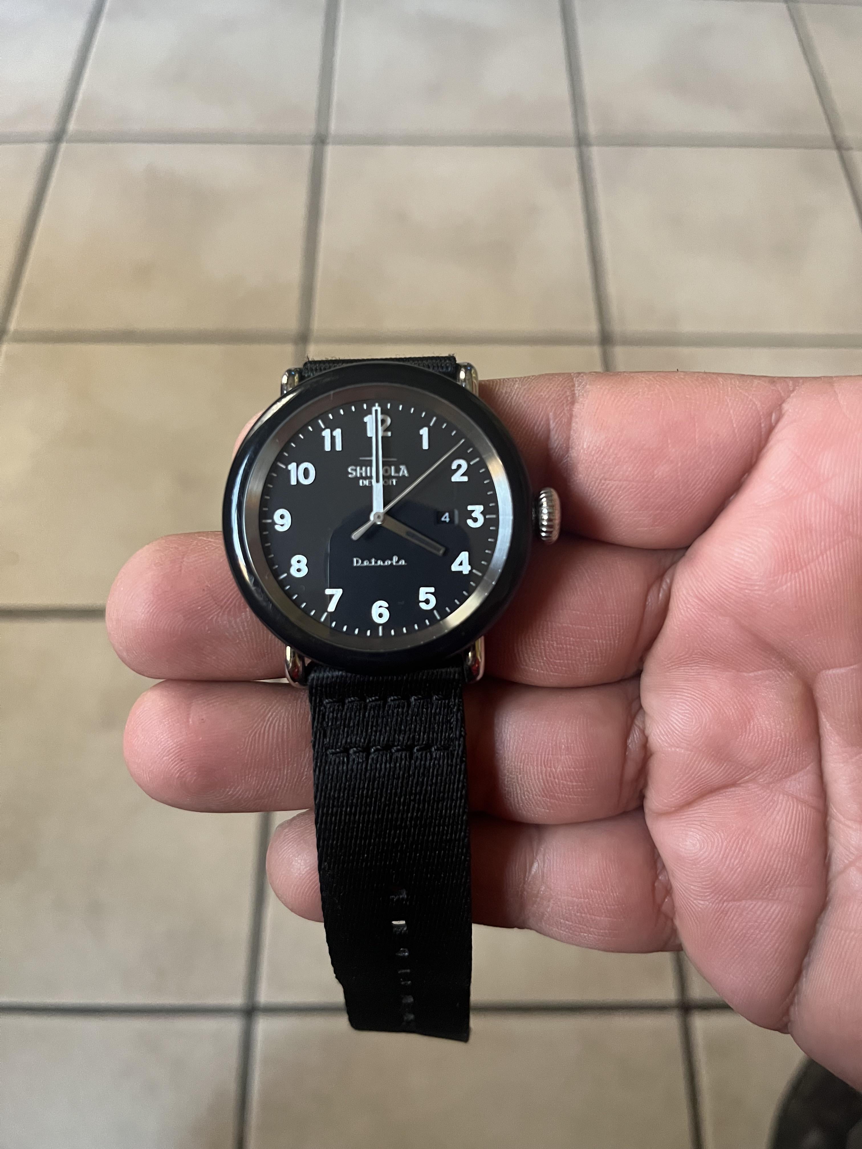 WTS Shinola Detrola black w oem black nylon band US 150