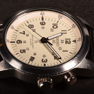 Seiko 5M22-6C20 SCFT003 SUS White/ivory Military dial AGS/Kinetic