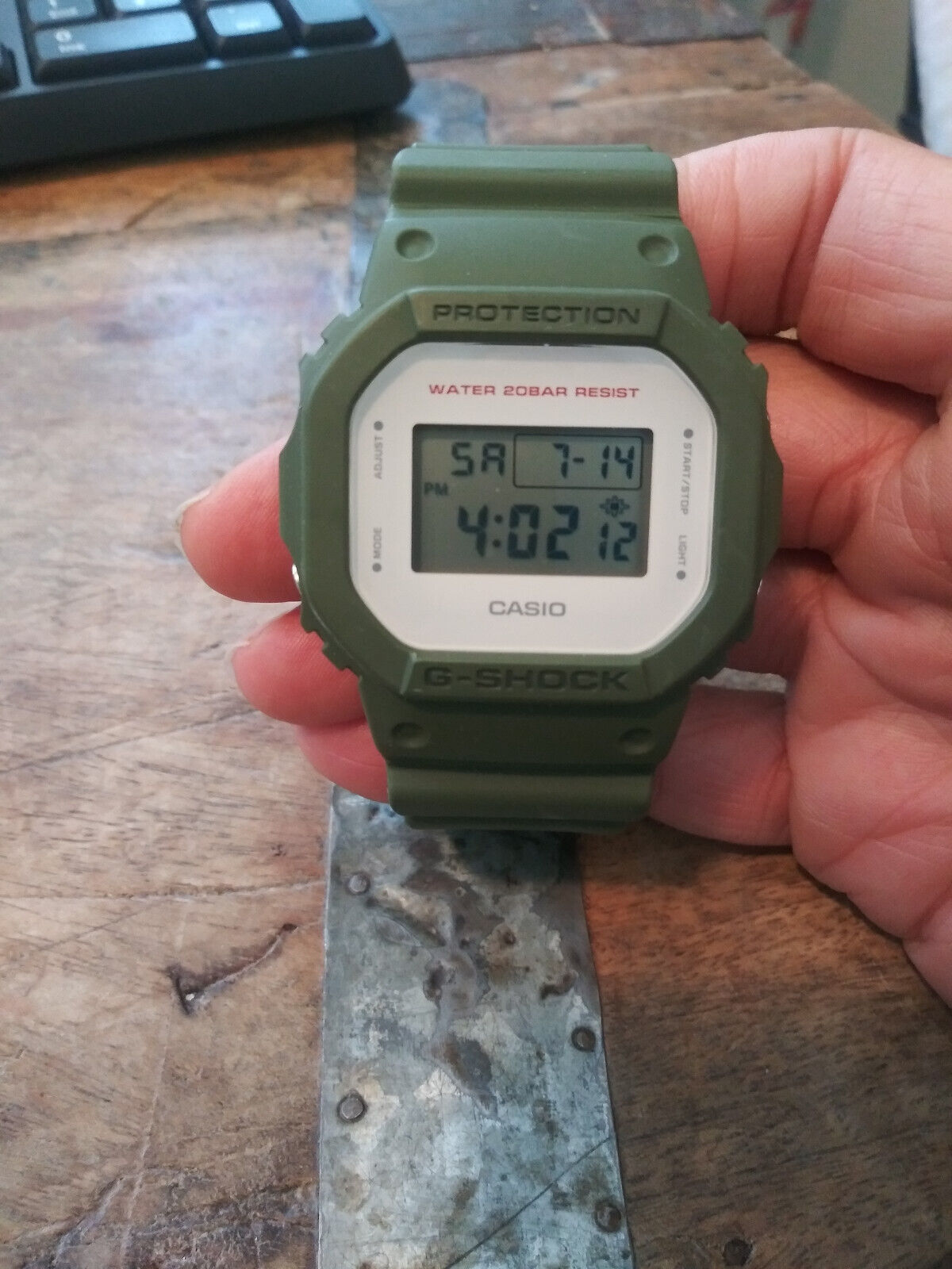 Casio G-Shock DW-5600M-3JF JDM Green and White Men's Alarm