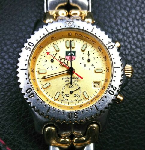 TAG HEUER S35.406 Chronograph 200M Prof. 2 tone Gold Dial Qtz