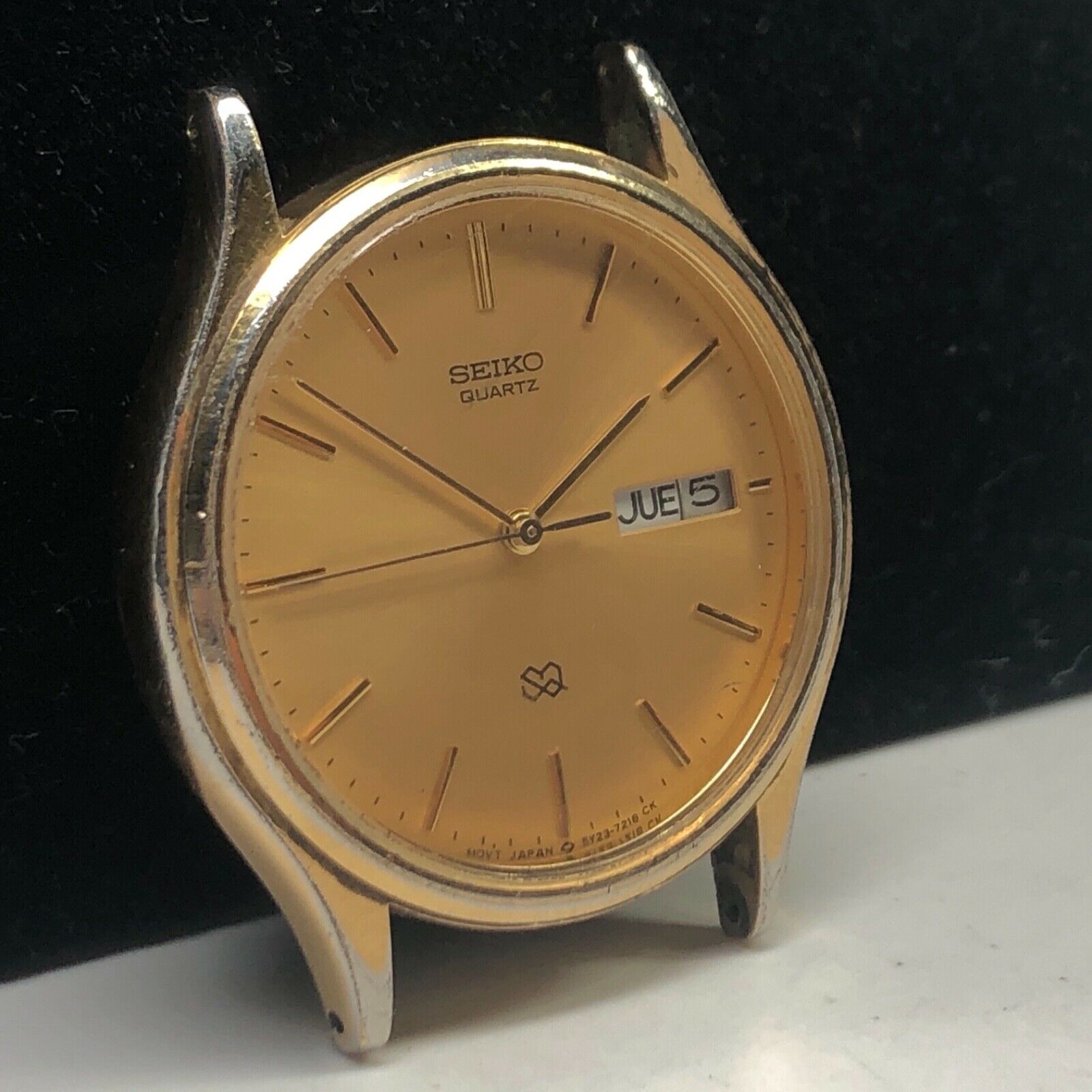 Seiko Men's gold tone quartz watch w/ gold dial day date 5Y23-7079 A4  working | WatchCharts
