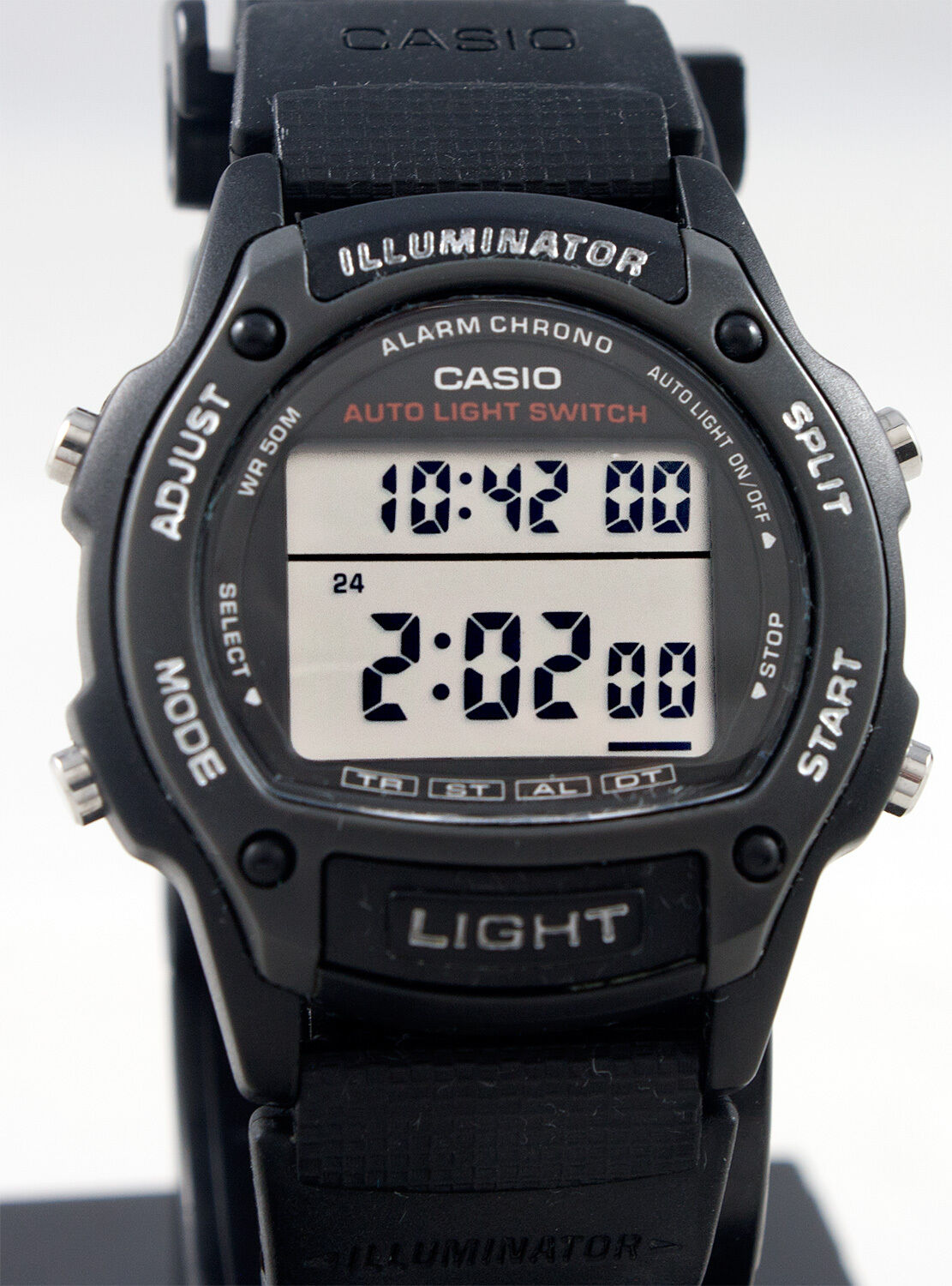 Casio W-93H-1A Mens Black 50M WR Watch LED Light Alarm Multi Function New