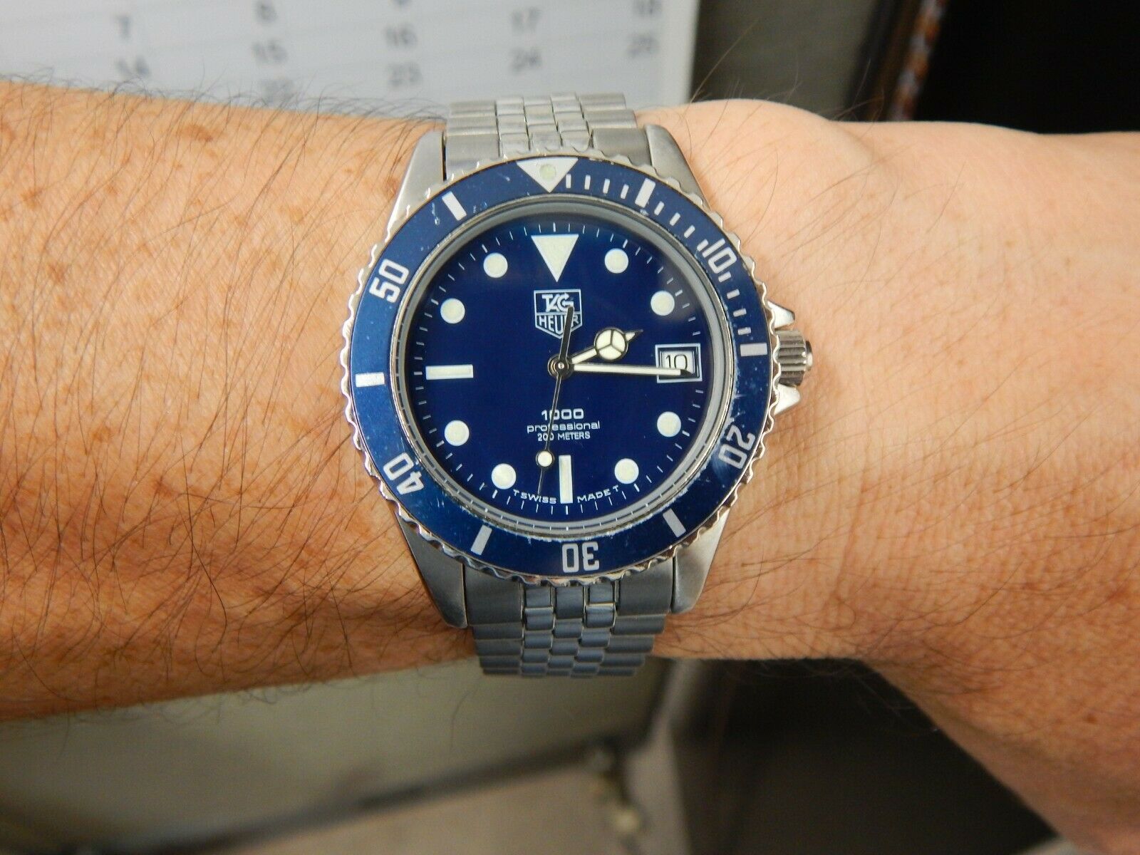 Vintage,Blue Men's Tag Heuer 1000 Professional 200m Diver Swiss