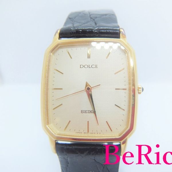 Seiko SEIKO Dolce DOLCHE men's watch 8N41-5160 gold dial SS leather ...