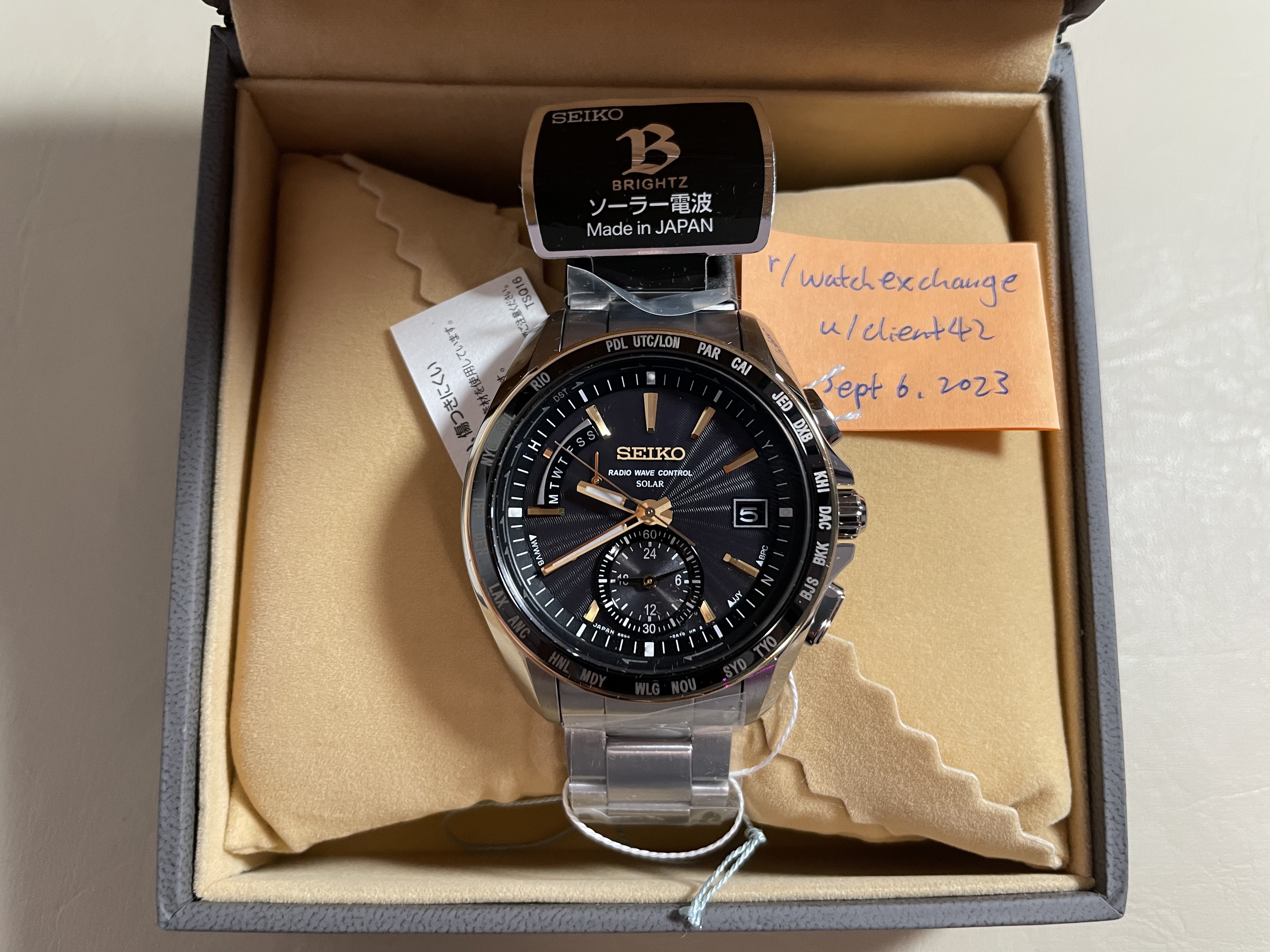 WTS] New Seiko Brightz SAGA160 8B54 Radio Wave Solar Titanium JDM