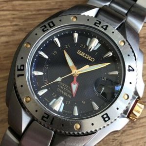 Seiko Perpetual Calendar GMT Titanium Watch 8F56-0080 - SLT046