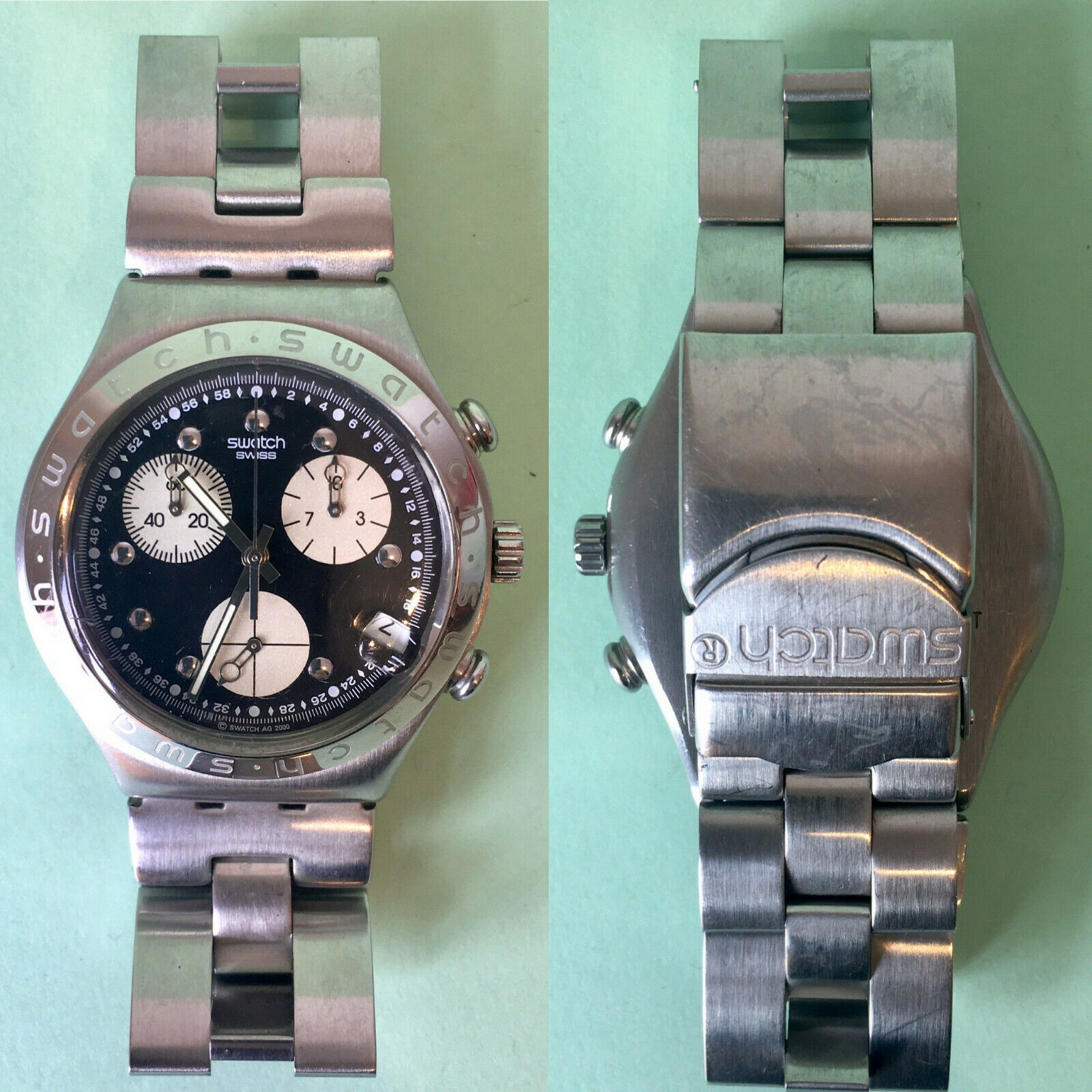 SWATCH WATCH - WISDOM (2001) - IRONY - CHRONO - YCS427G - WORKING 