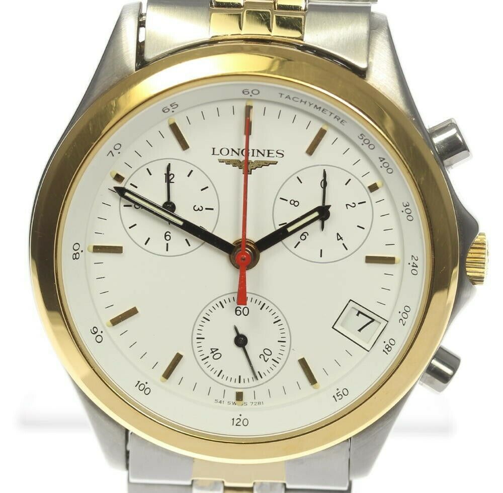 Vintage Longines Flagship Chronograph 7281 two tone 37mm NEEDS