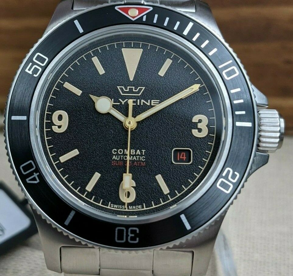 Glycine Combat Sub 42 Vintage Black Dial GL0261 MISSING BRACELET