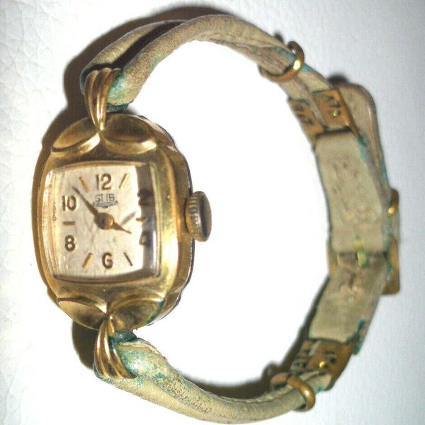 Walzgold Double 20 Mikron Uhr Wert Glashütte Damen-Armbanduhr, mechanisch, Walzgold-Double 20 Mikron